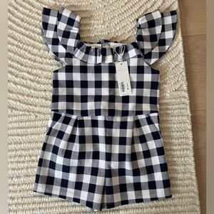 Janie and Jack Gingham Romper Ruffle 2T Girls Outfit Toddler Baby Summer Night